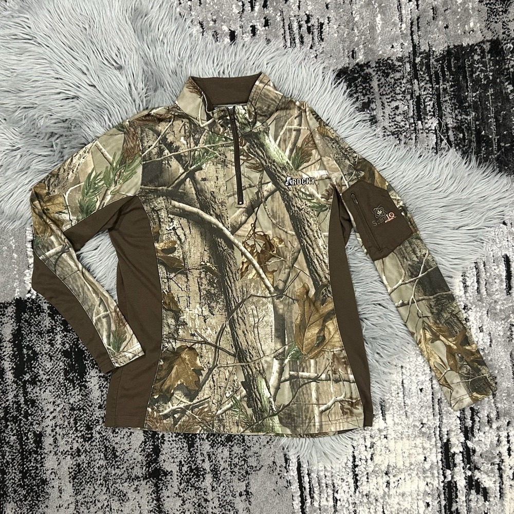Rocky Women's SilentHunter 1/4‎ zip Shirt Realtree AP Size Small